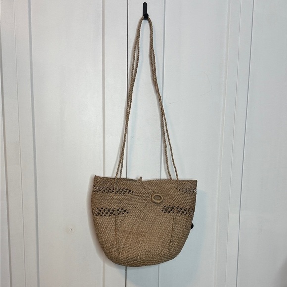 Handbags - Handmade Tan Woven Shoulder Cross body Bag - Beach bag - Euro Vacation